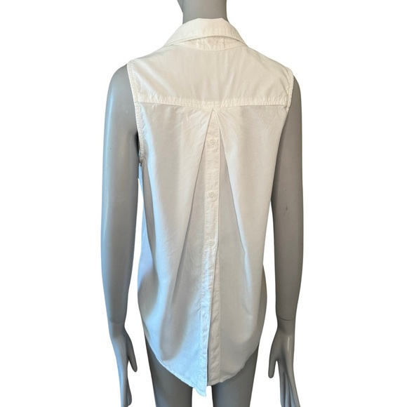 BELLA DAHL Button Front Split Back White Blouse Top Tencel Size XS - Picture 9 of 16